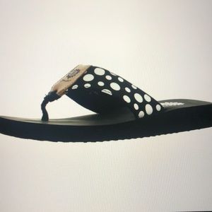 Yellow Box Black & White Polka Dot Flip-Flops